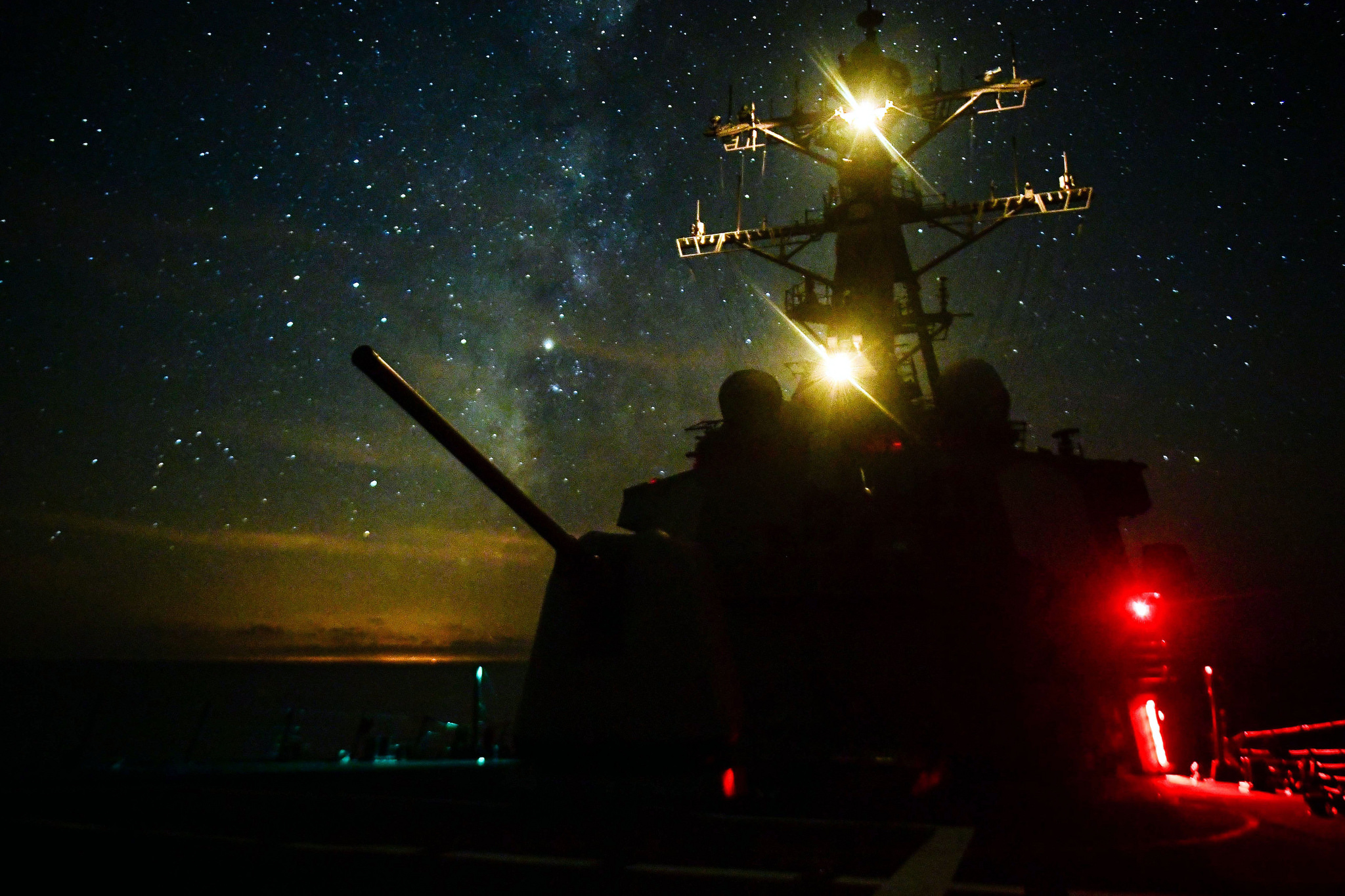 The Arleigh Burke-class guided-missile destroyer USS Ross (DDG 71) transits the Mediterranean Sea on Sept. 29, 2018. Ross, forward-deployed to Rota, Spain, is on its seventh patrol in the U.S. 6th Fleet area of operations in support of U.S. national security interests Europe and Africa. (MC3 Krystina Coffey/Navy)