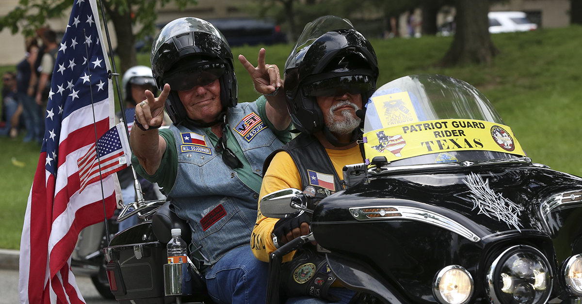 Riders in the Rolling Thunder Memorial Day motorcycle procession ride through the capital in Washington, D.C. on Sunday, May 27, as part of the annual remembrance festivities in the city. (Ben Murray / Military Times)