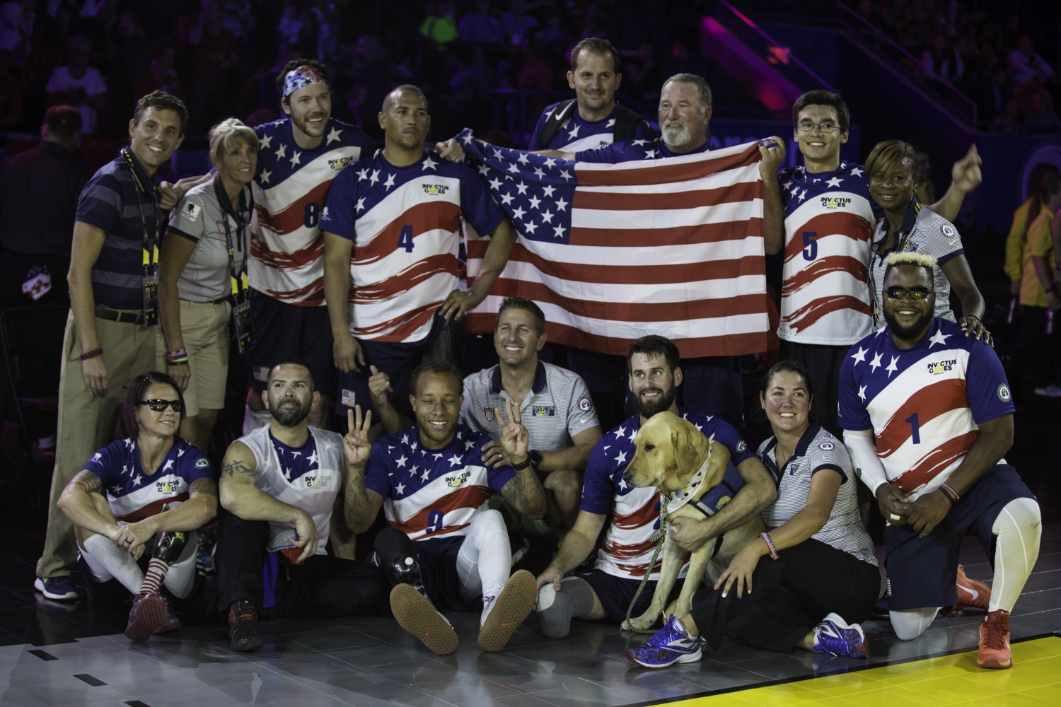 Team U.S. places bronze for the sitting volleyball event during the Invictus Games, at Ryerson's Mattamy Athletic Centre in Toronto, Canada, on Sept. 27, 2017. (Pfc. Seara Marcsis/Army)