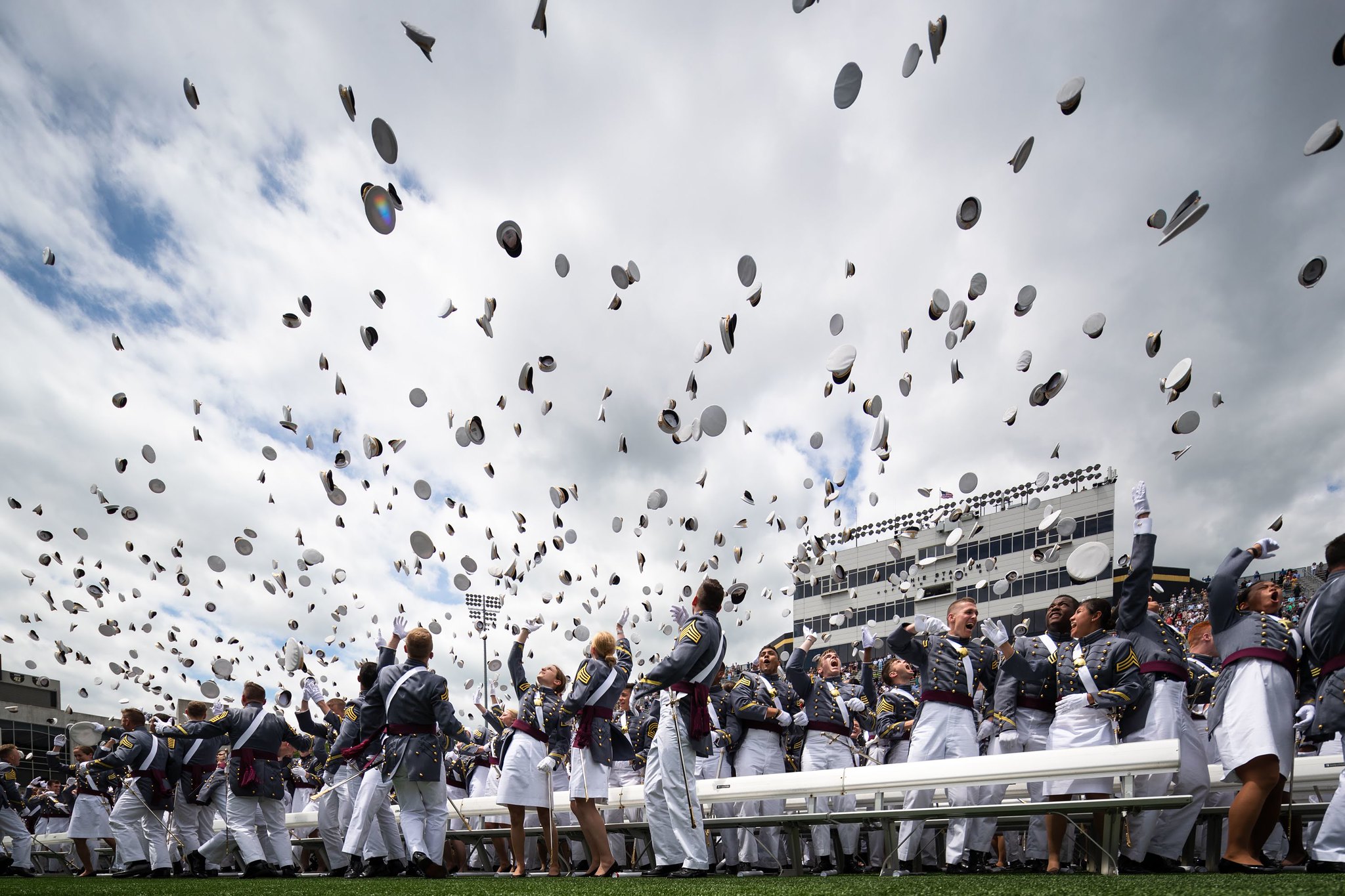 The U.S. Military Academy at West Point held its graduation and commissioning ceremony for the Class of 2019 at Michie Stadium in West Point, N.Y., May 25, 2019. This year, 985 cadets graduated. (Cadet Alex Gudenkauf/Army)
