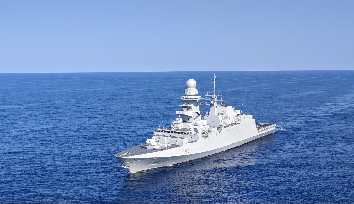 The Italian FREMM Alpino is underway off the coast of Virginia during its 2018 deployment to the East Coast. (David B. Larter/Staff)