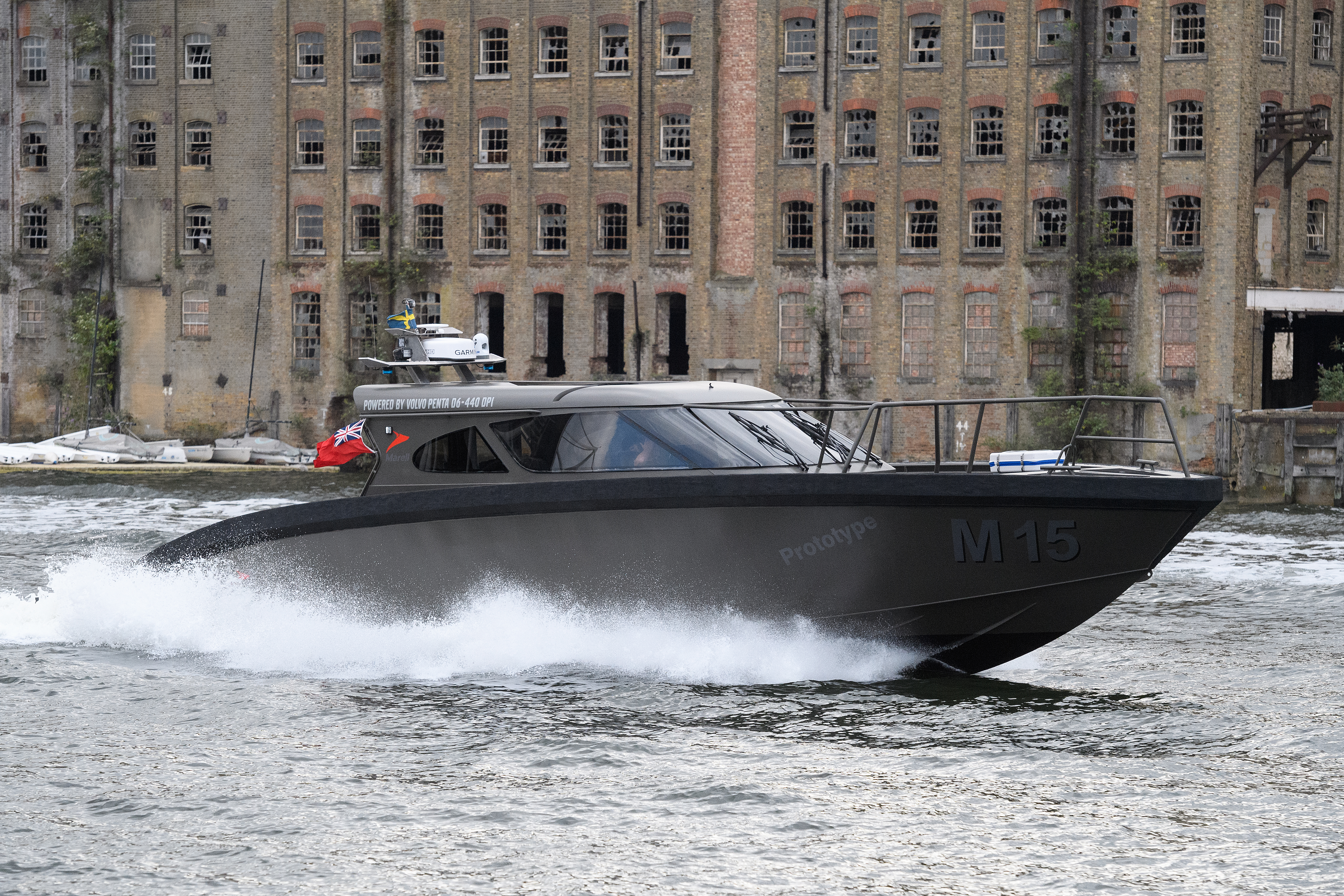 A Morell M15 prototype is seen during a demonstration at DSEI. (Leon Neal/Getty Images)