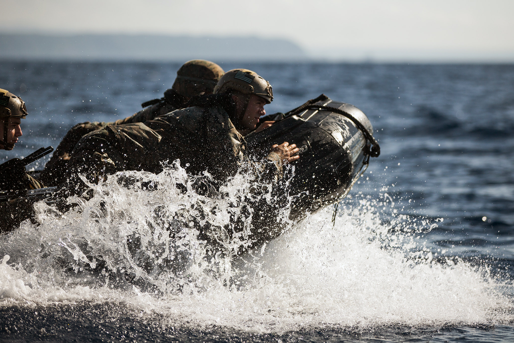 Marines conduct combat rubber raiding craft training on Camp Schwab, Okinawa, Japan, July 16, 2019. (Cpl. Josue Marquez/Marine Corps)