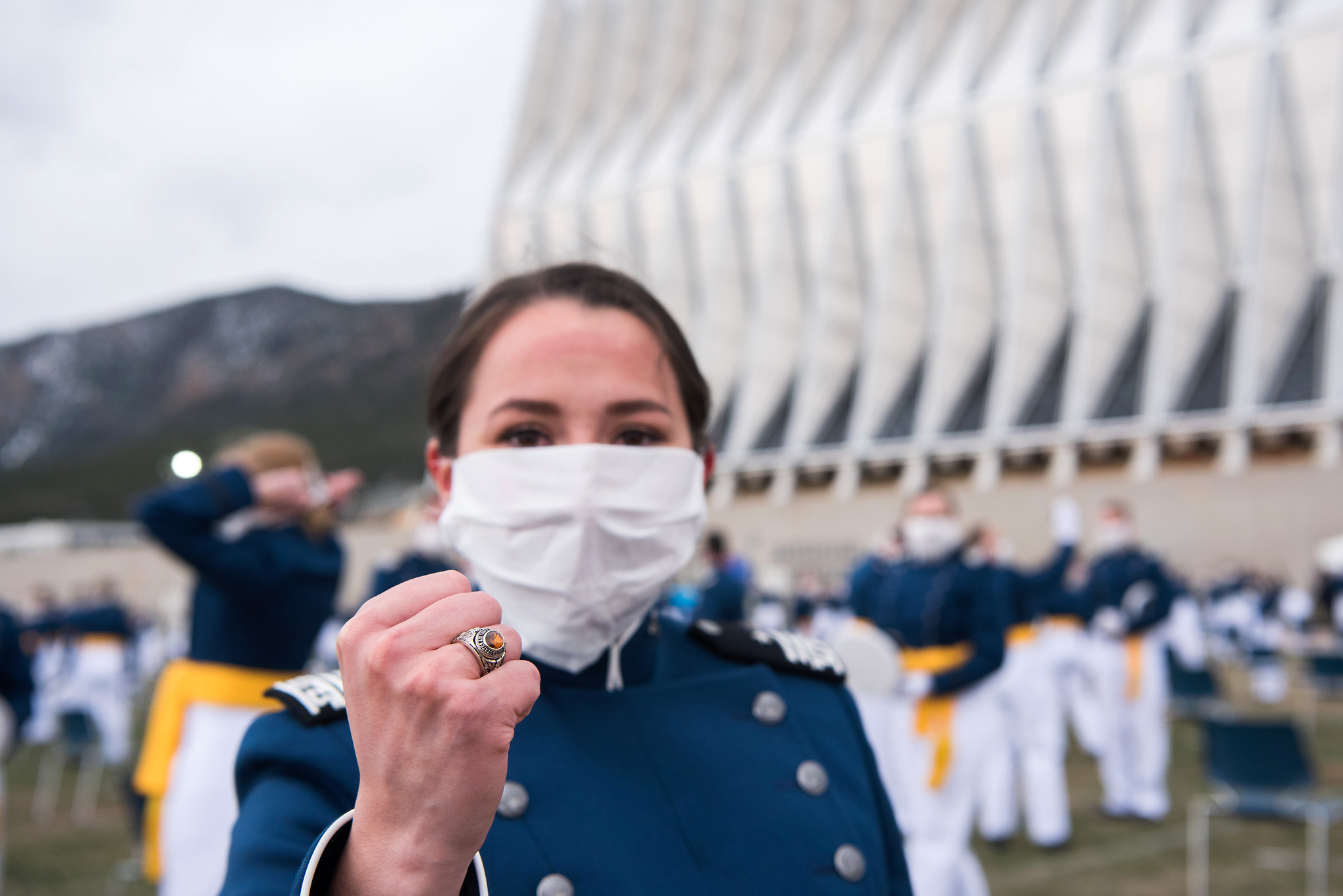 The U.S. Air Force Academy Class of 2020 graduation ceremony in Colorado Springs, Colo., was held April 18, 2020. Nine-hundred-sixty-seven cadets crossed the stage to become the Air Force/Space Force’s newest second lieutenants. (Trevor Cokley/Air Force)