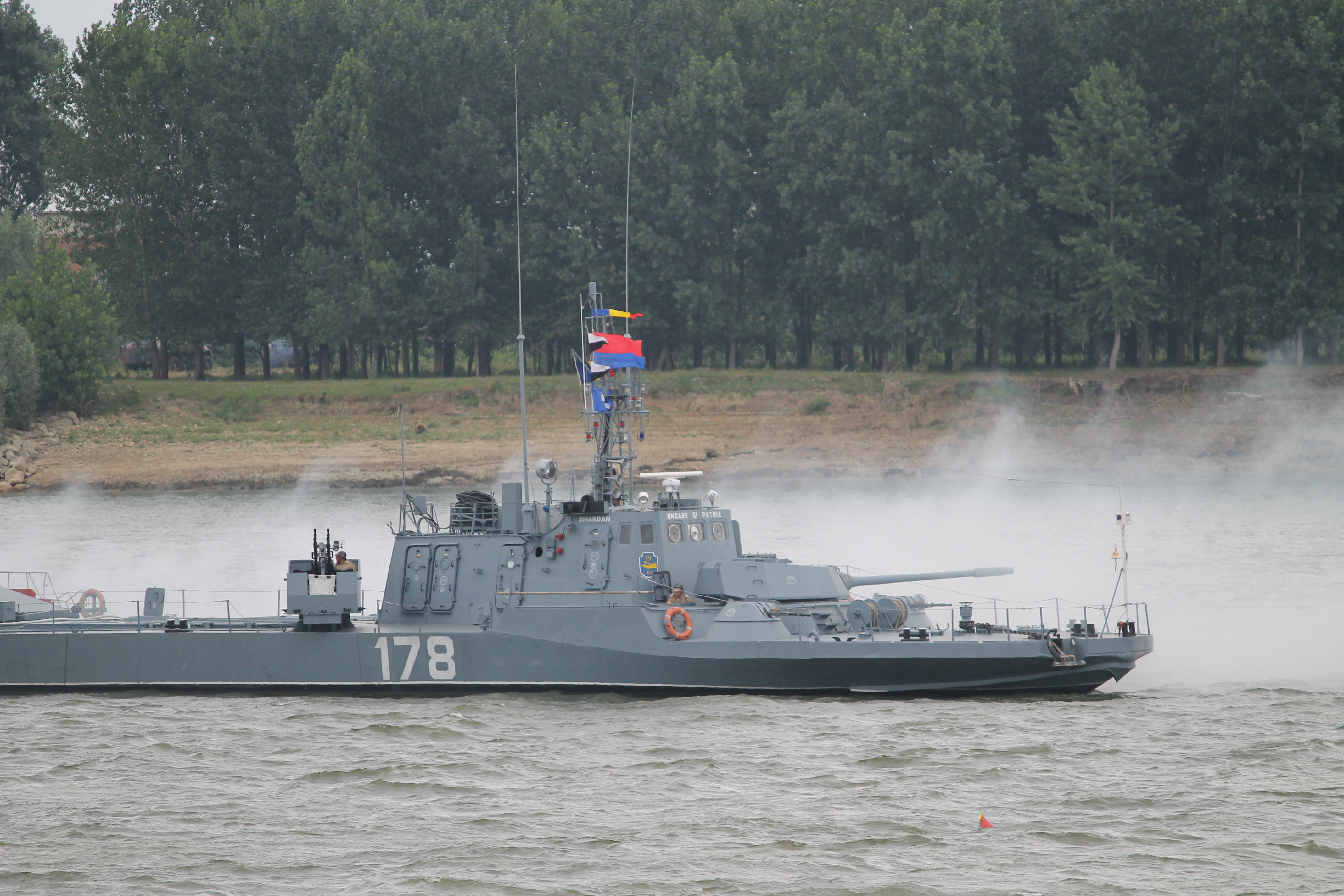 A river flotilla present at the exercise show in Romania has a strong brown-water navy capability, which impressed Lt. Gen. Ben Hodges, U.S. Army Europe commander, who said after the exercise he didn’t even know Romania had such a capability and thought it was vital for protecting critical waterways like the Danube. (Jen Judson/Staff)