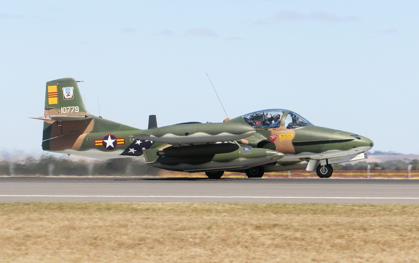 Also present at the Avalon Airshow were a number of restored historical warbirds such as this Cessna A-37B Dragonfly ground-attack aircraft painted in South Vietnamese Air Force markings belonging to Australia’s Temora Aviation Museum. (Mike Yeo/Staff)