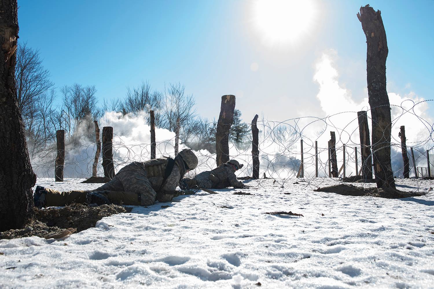 Vermont Army National Guard Soldiers conduct training at Camp Ethan Allen Training Site, Jericho, Vt., Feb. 10, 2019. (Vermont National Guard)