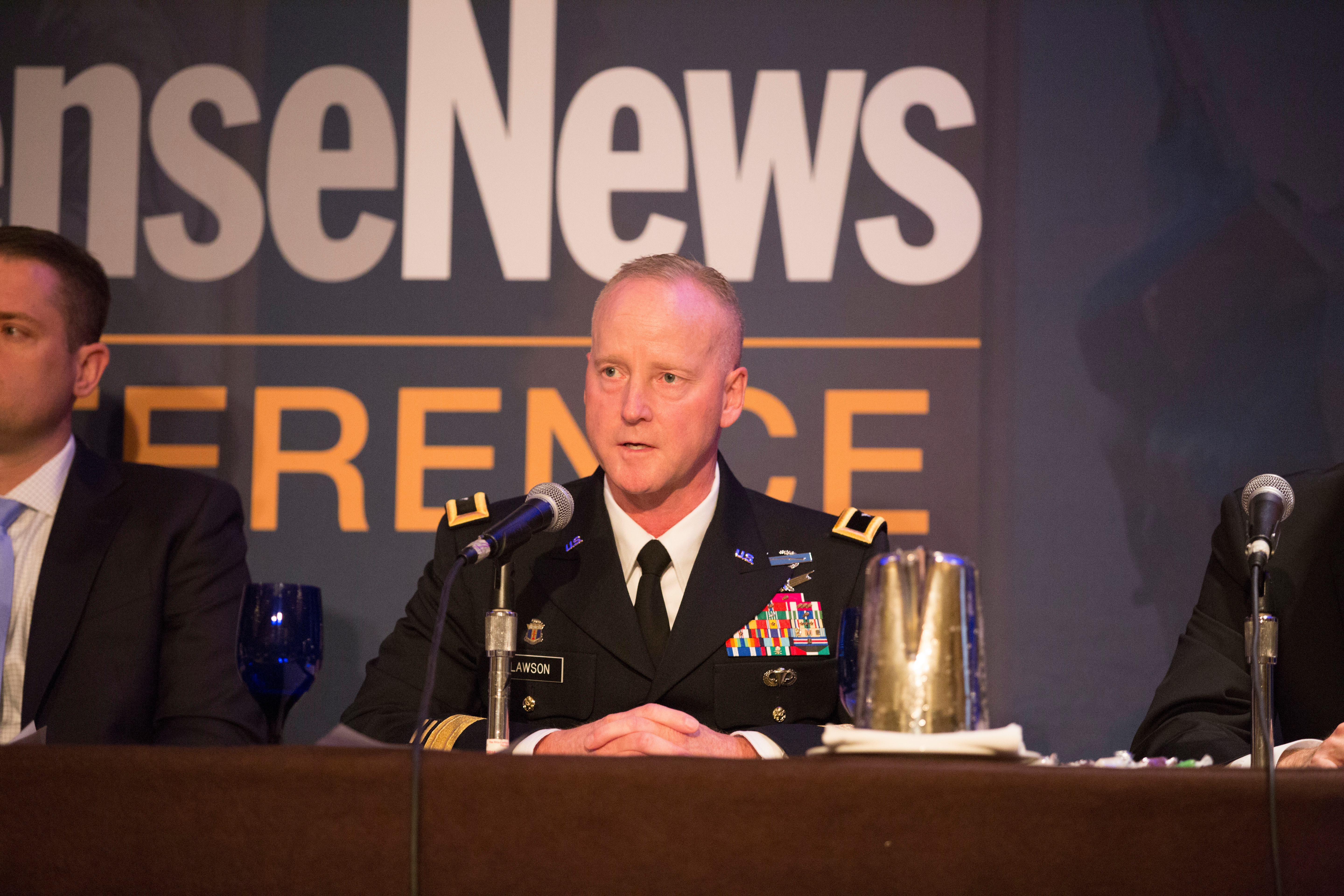 Brig. Gen. Tim Lawson, deputy commanding general for operations at U.S. Army Space and Missile Defense Command/Army Forces Strategic Command, speaks during panel on space and missile defense. (Amber Corrin/Staff)